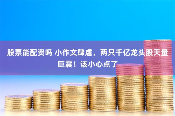 股票能配资吗 小作文肆虐，两只千亿龙头股天量巨震！该小心点了