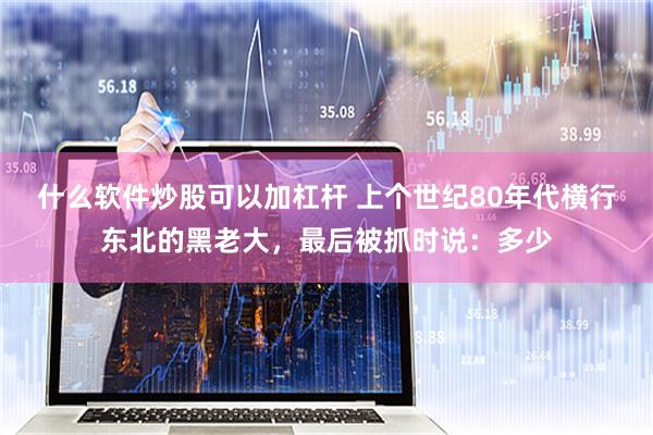 什么软件炒股可以加杠杆 上个世纪80年代横行东北的黑老大，最后被抓时说：多少