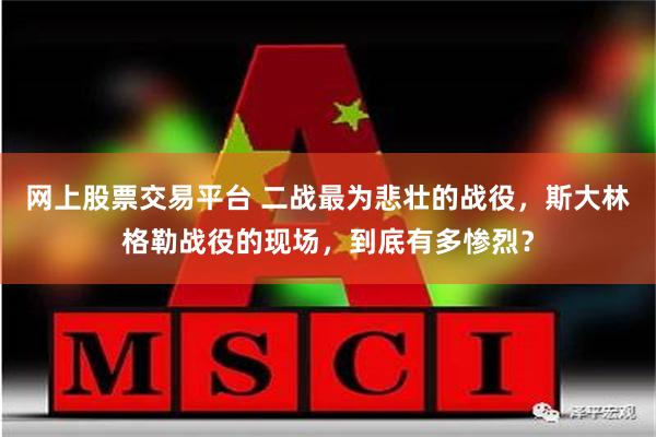 网上股票交易平台 二战最为悲壮的战役，斯大林格勒战役的现场，到底有多惨烈？