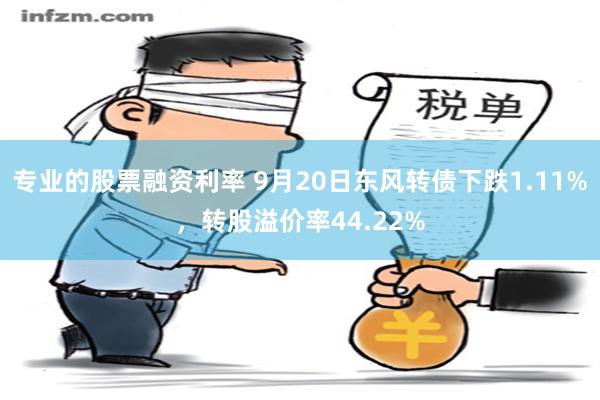 专业的股票融资利率 9月20日东风转债下跌1.11%，转股溢价率44.22%