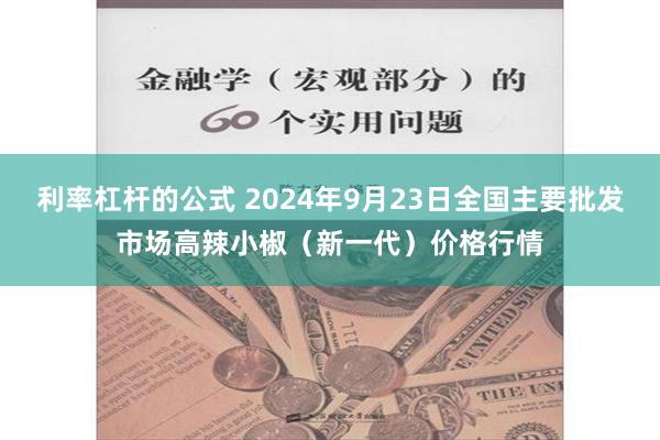 利率杠杆的公式 2024年9月23日全国主要批发市场高辣小椒（新一代）价格行情