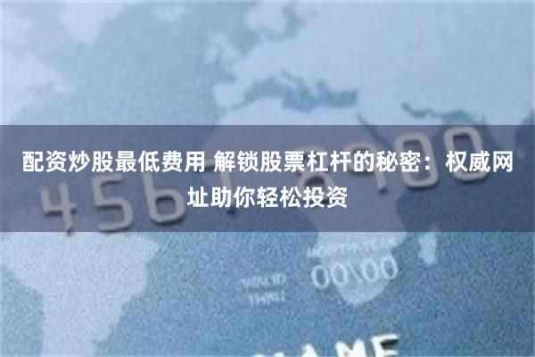 配资炒股最低费用 解锁股票杠杆的秘密：权威网址助你轻松投资