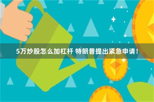5万炒股怎么加杠杆 特朗普提出紧急申请！