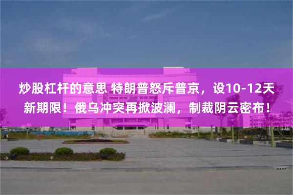 炒股杠杆的意思 特朗普怒斥普京，设10-12天新期限！俄乌冲突再掀波澜，制裁阴云密布！
