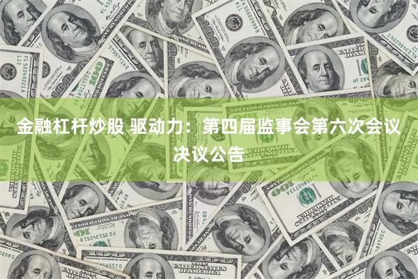 金融杠杆炒股 驱动力：第四届监事会第六次会议决议公告