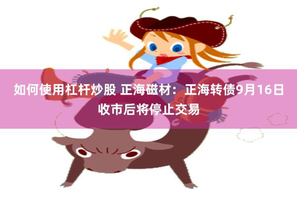 如何使用杠杆炒股 正海磁材：正海转债9月16日收市后将停止交易