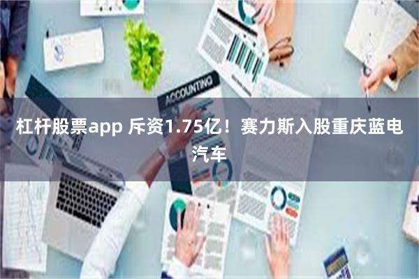 杠杆股票app 斥资1.75亿！赛力斯入股重庆蓝电汽车
