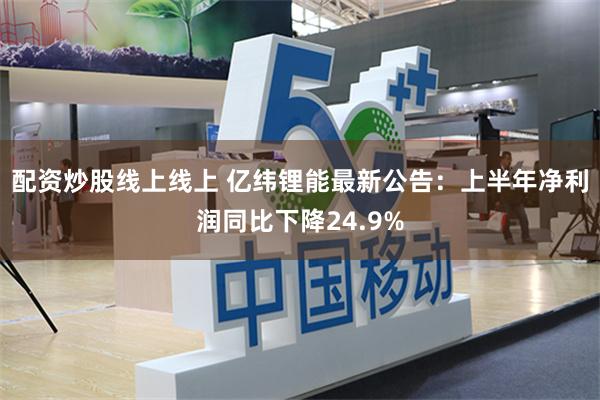 配资炒股线上线上 亿纬锂能最新公告：上半年净利润同比下降24.9%