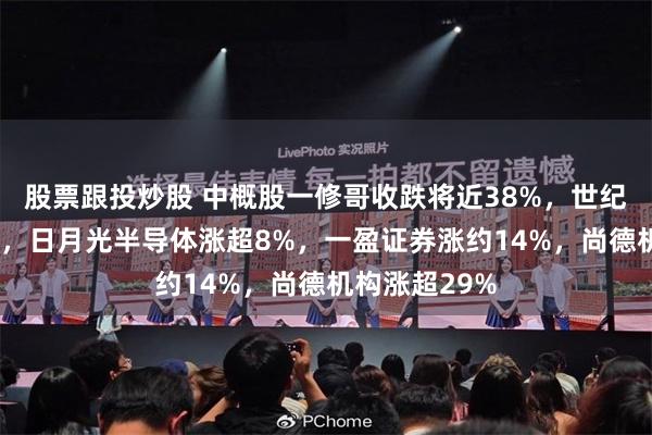 股票跟投炒股 中概股一修哥收跌将近38%，世纪互联跌超5%，日月光半导体涨超8%，一盈证券涨约14%，尚德机构涨超29%