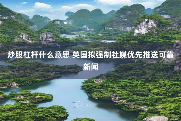 炒股杠杆什么意思 英国拟强制社媒优先推送可靠新闻