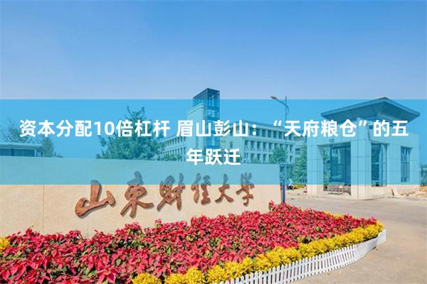 资本分配10倍杠杆 眉山彭山：“天府粮仓”的五年跃迁