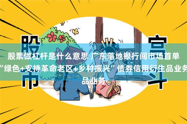 股票做杠杆是什么意思 广东落地银行间市场首单“绿色+支持革命老区+乡村振兴”债券信用衍生品业务
