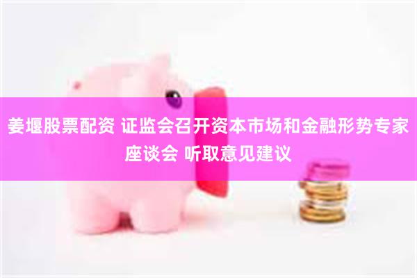 姜堰股票配资 证监会召开资本市场和金融形势专家座谈会 听取意见建议