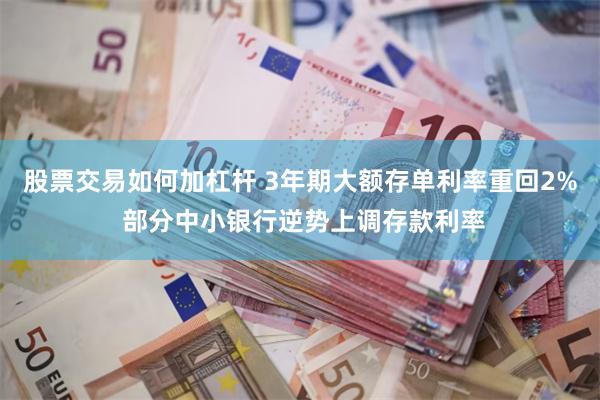 股票交易如何加杠杆 3年期大额存单利率重回2% 部分中小银行逆势上调存款利率